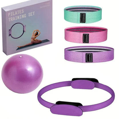 Pilates Ring 5,8,13,18-piece Sets Home Fitness Equipment, Yoga Accessories, Non-slip Bounce Balls and Glute Resistance Bands