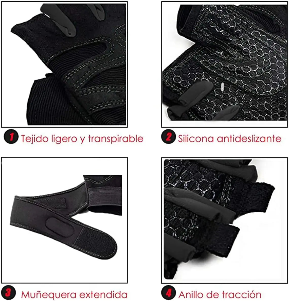 Gym Gloves, Gym Sports Gloves, Anti-slip and Breathable Gloves, Design Wrist Protective Gloves for Men and Women for Running - Bodily Fitness
