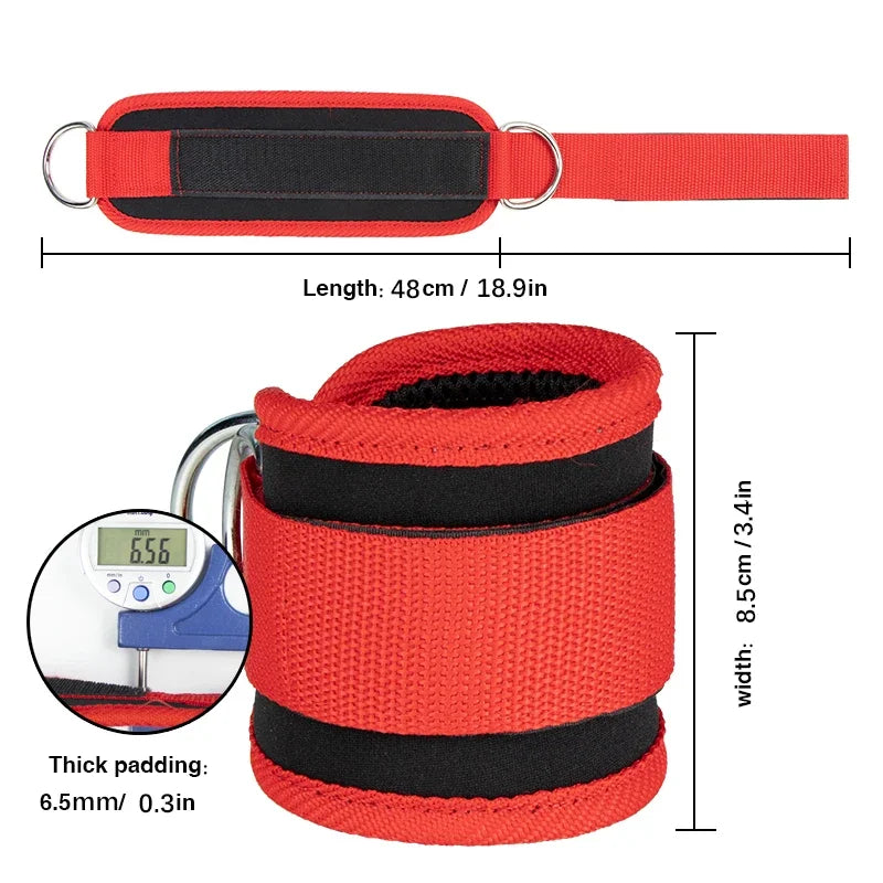 Gym Ankle Straps Double D-Ring Adjustable Neoprene Padded Cuffs Ankle Weight Leg Training Brace Support Sport Safety Abductors - Bodily Fitness