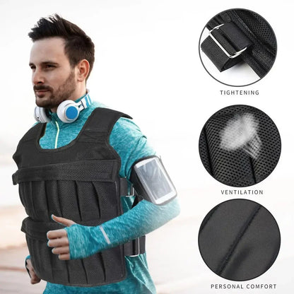 3/20/15/35/50kg Weighted Vest Adjustable Weighted Exercise Vest Workout Equipment for Running Training Workout Jogging Walking - Bodily Fitness