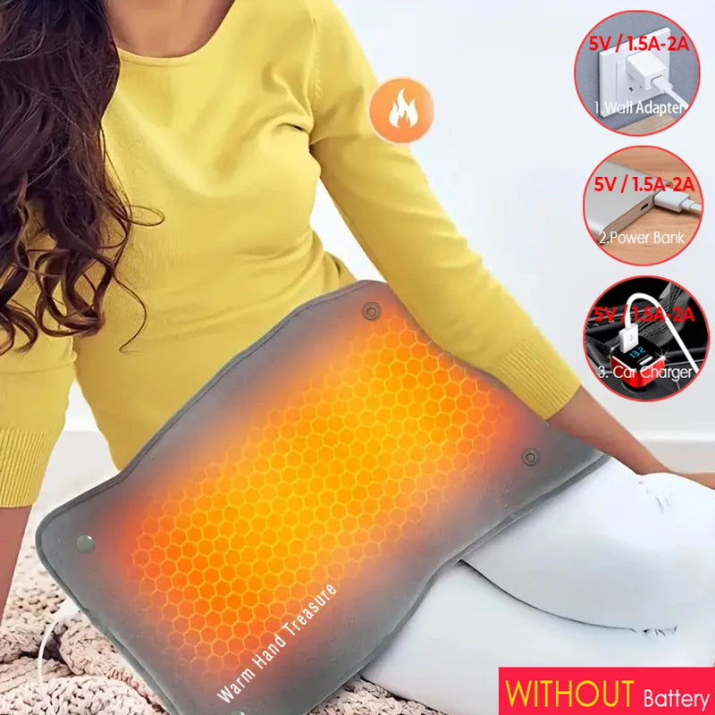 New Graphene Quick Heating Warming Pad with Adjustable Temperature and Timing USB Power Supply Office and Home Warming Handbags - Bodily Fitness