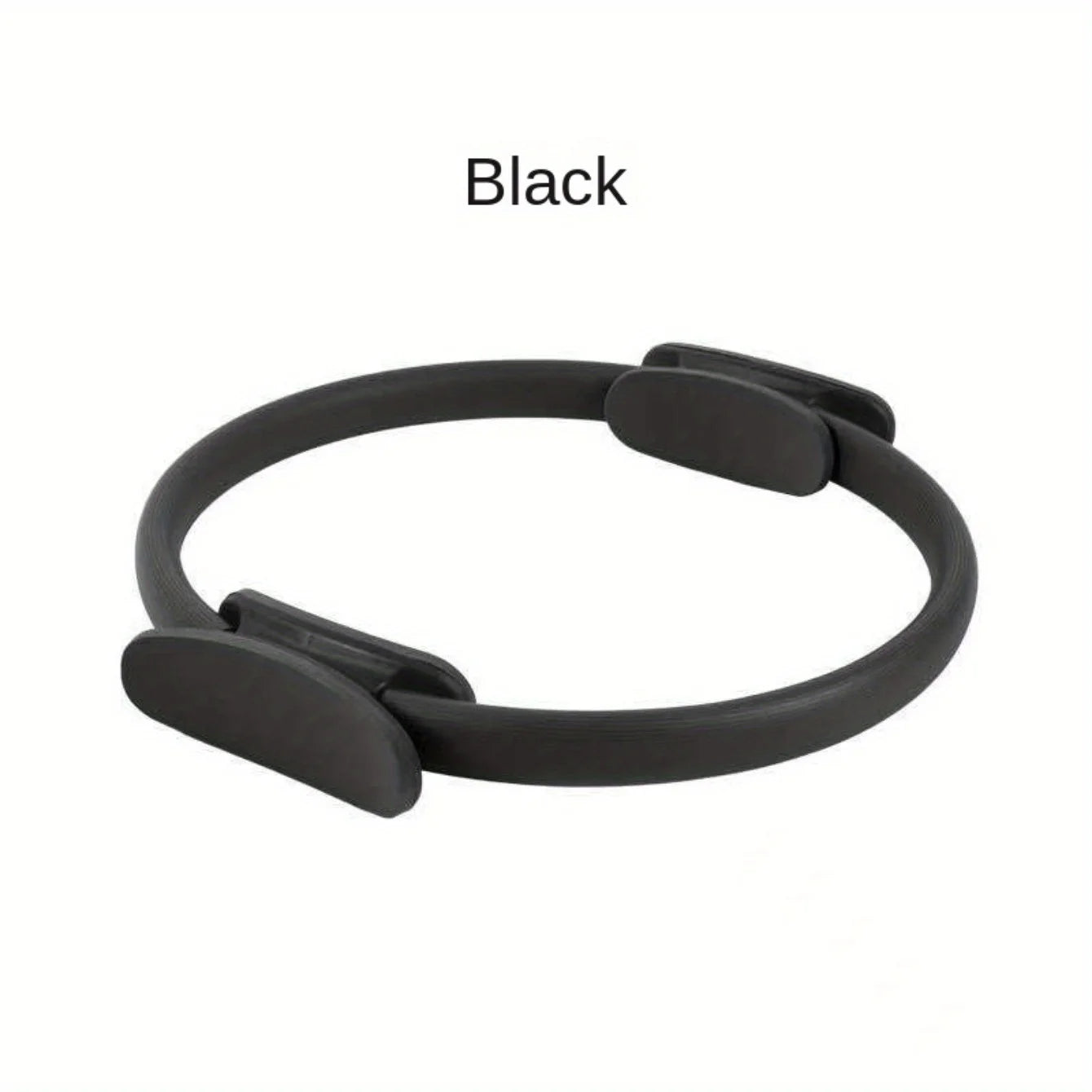 Black Pilates ring with padded grips for fitness and strength training