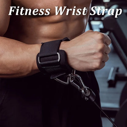 1 Pc Wrist Cuffs for Cable Machine, Adjustable Neoprene Padding, One Size Fit All, Fitness Wrist Straps for Men Women - Bodily Fitness