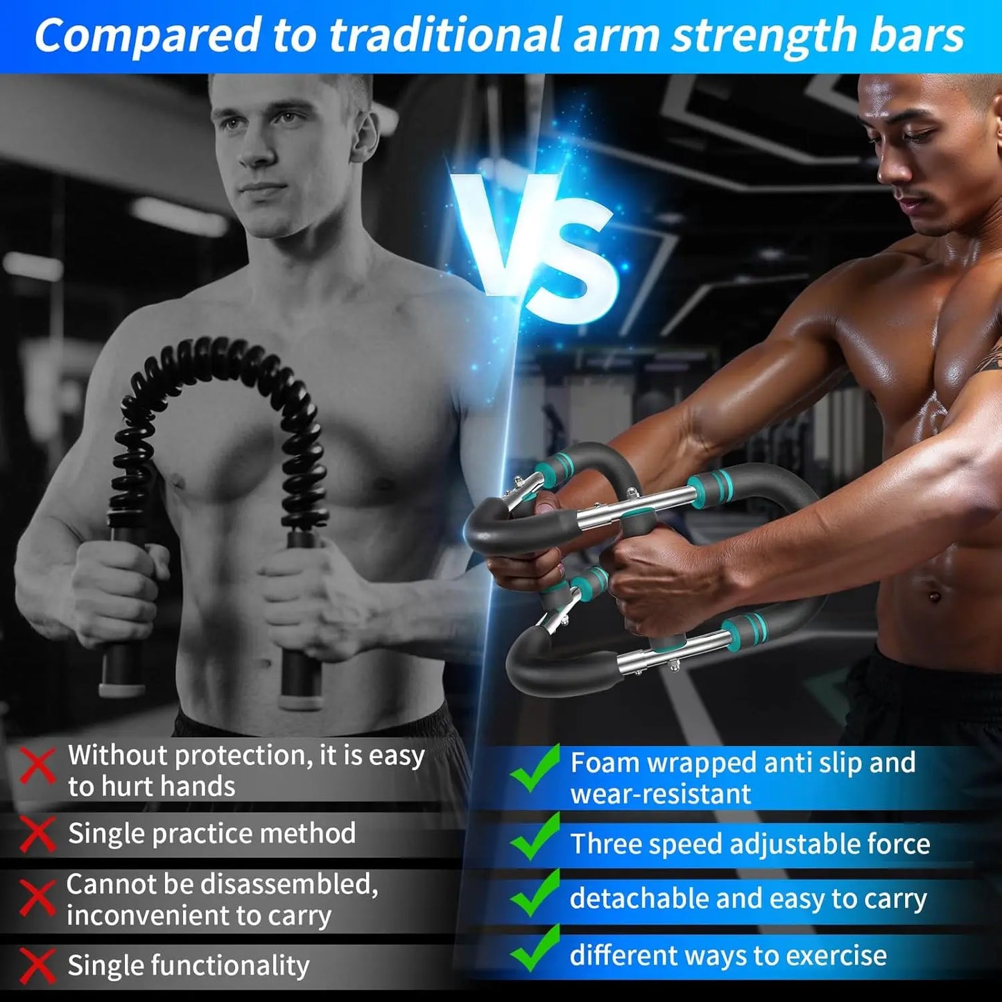 Twister arm Trainer, Adjustable Resistance (60-140 lbs) Chest Workout Equipment,Forearm Power Exercise bar , pectoralis spinalis - Bodily Fitness