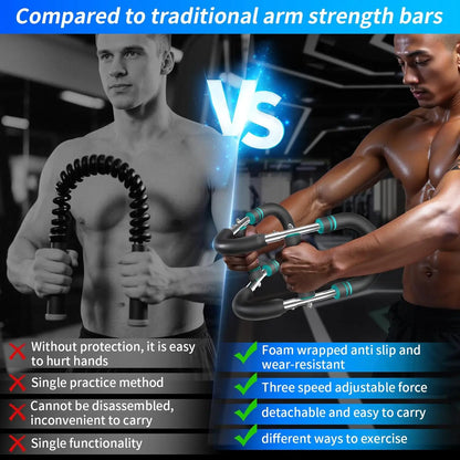 Twister arm Trainer, Adjustable Resistance (60-140 lbs) Chest Workout Equipment,Forearm Power Exercise bar , pectoralis spinalis - Bodily Fitness