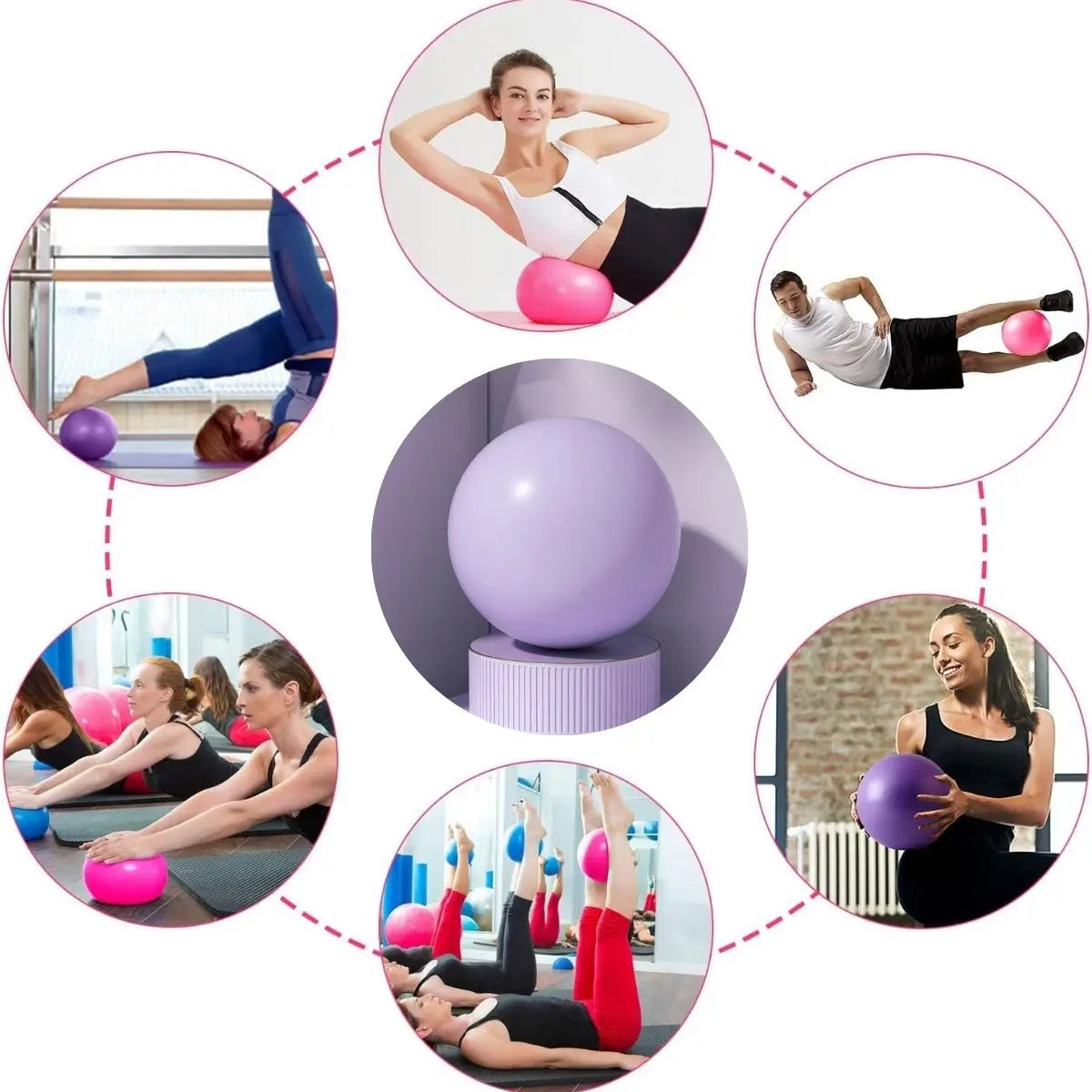 Pilates Ball 9.84-inch Compact Exercise Ball Yoga Bar Core Training Stability Ball (Includes Ball Only; Pump Not Included) - Bodily Fitness