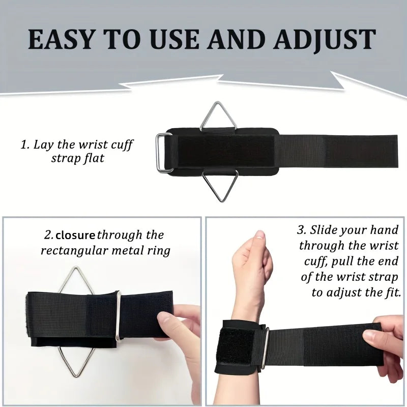 1 Pc Wrist Cuffs for Cable Machine, Adjustable Neoprene Padding, One Size Fit All, Fitness Wrist Straps for Men Women - Bodily Fitness