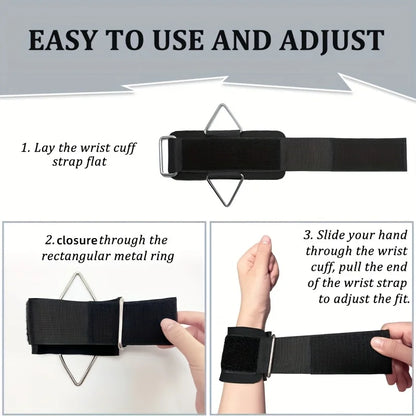 1 Pc Wrist Cuffs for Cable Machine, Adjustable Neoprene Padding, One Size Fit All, Fitness Wrist Straps for Men Women - Bodily Fitness