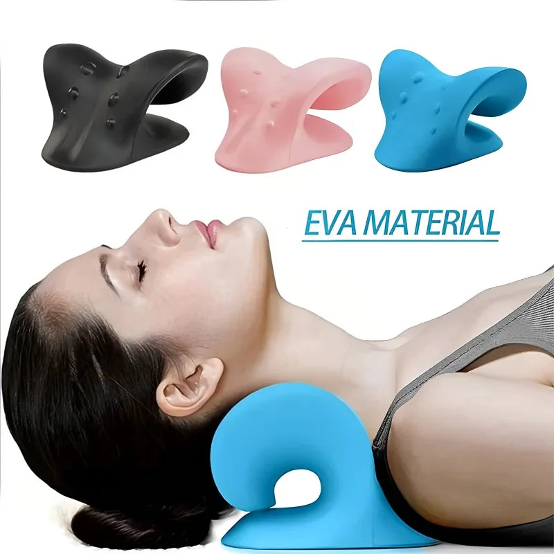 Neck Shoulder Stretcher Relaxer Cervical Spine Stretch Muscle Relaxation Traction Device Massage Pillow Correction Chiropractic - Bodily Fitness