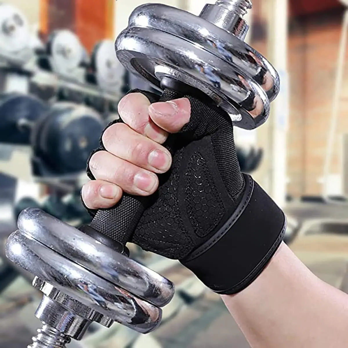 Gym Gloves, Gym Sports Gloves, Anti-slip and Breathable Gloves, Design Wrist Protective Gloves for Men and Women for Running - Bodily Fitness