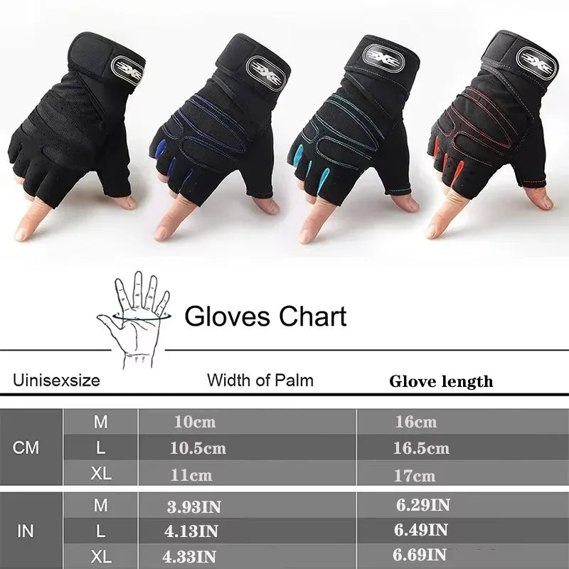 Gym Gloves for Men Women Fitness Weight Lifting Wristband Gloves Body Building Training Sports Exercise Cycling Glove Shockproof - Bodily Fitness