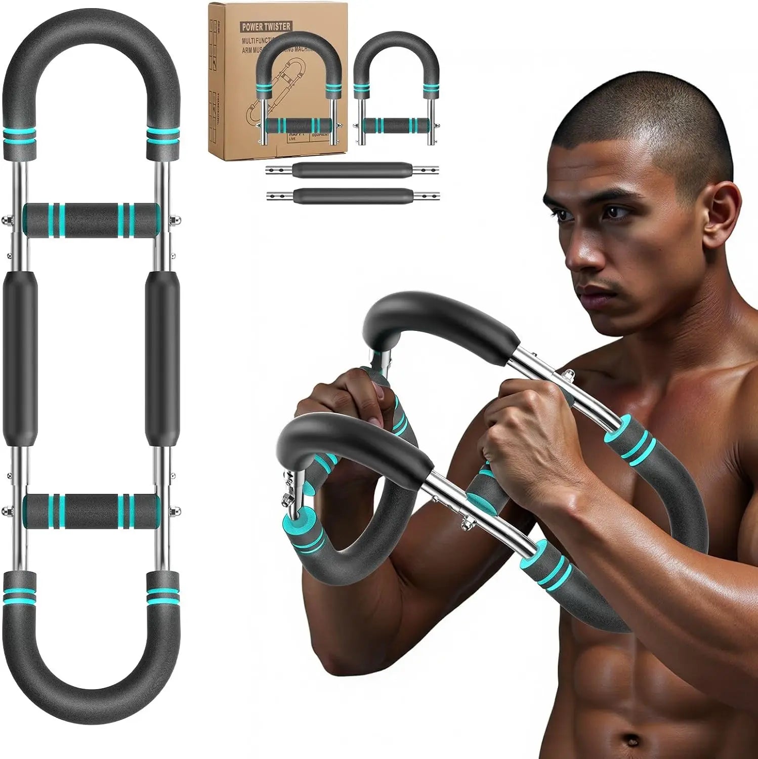 Twister arm Trainer, Adjustable Resistance (60-140 lbs) Chest Workout Equipment,Forearm Power Exercise bar , pectoralis spinalis - Bodily Fitness