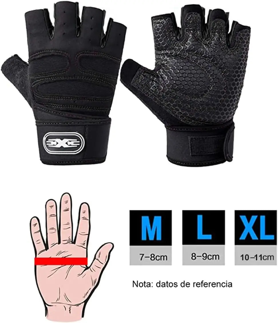 Gym Gloves, Gym Sports Gloves, Anti-slip and Breathable Gloves, Design Wrist Protective Gloves for Men and Women for Running - Bodily Fitness