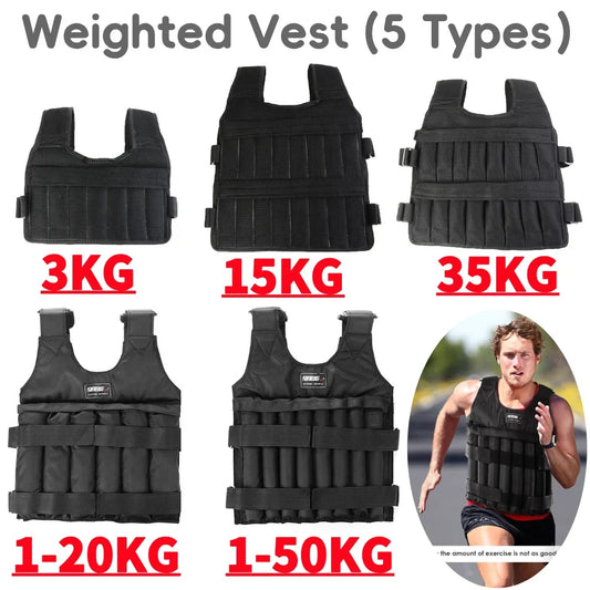 3/20/15/35/50kg Weighted Vest Adjustable Weighted Exercise Vest Workout Equipment for Running Training Workout Jogging Walking - Bodily Fitness