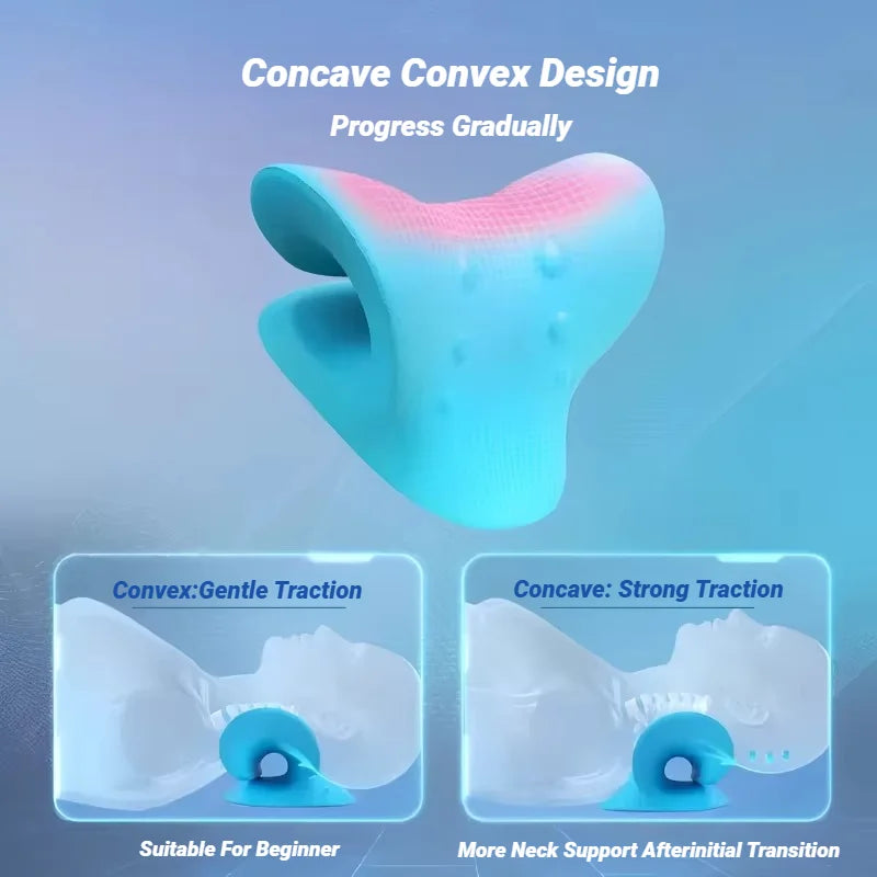 Neck Shoulder Stretcher Relaxer Cervical Spine Stretch Muscle Relaxation Traction Device Massage Pillow Correction Chiropractic - Bodily Fitness