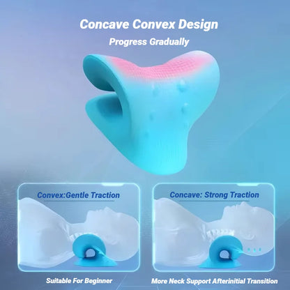 Neck Shoulder Stretcher Relaxer Cervical Spine Stretch Muscle Relaxation Traction Device Massage Pillow Correction Chiropractic - Bodily Fitness