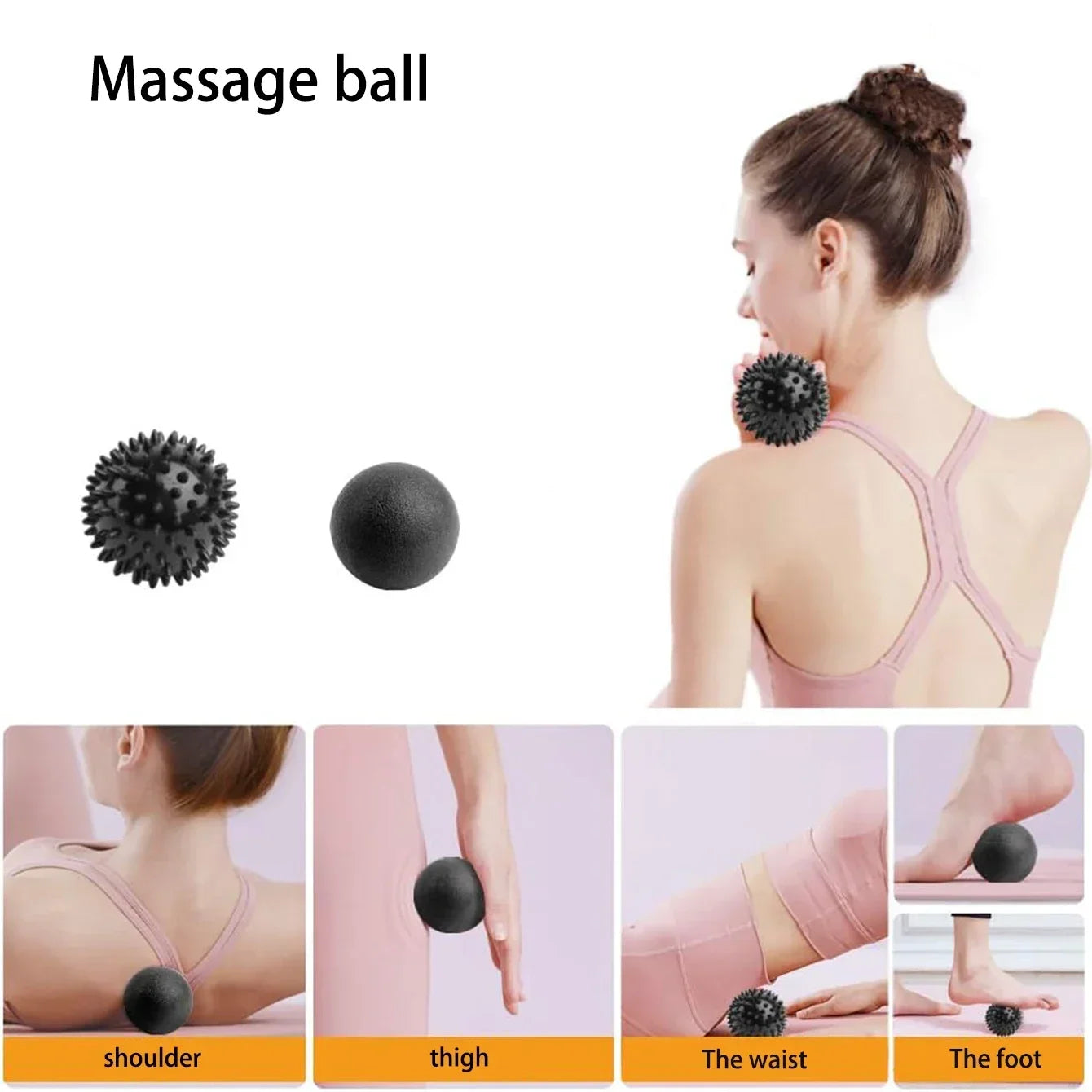 6 in 1 Yoga Training Tools, Foam Roller, Massage Stick, Tension Band and 2 Massage Balls for Fitness, Yoga, Pilates Yoga Roller - Bodily Fitness