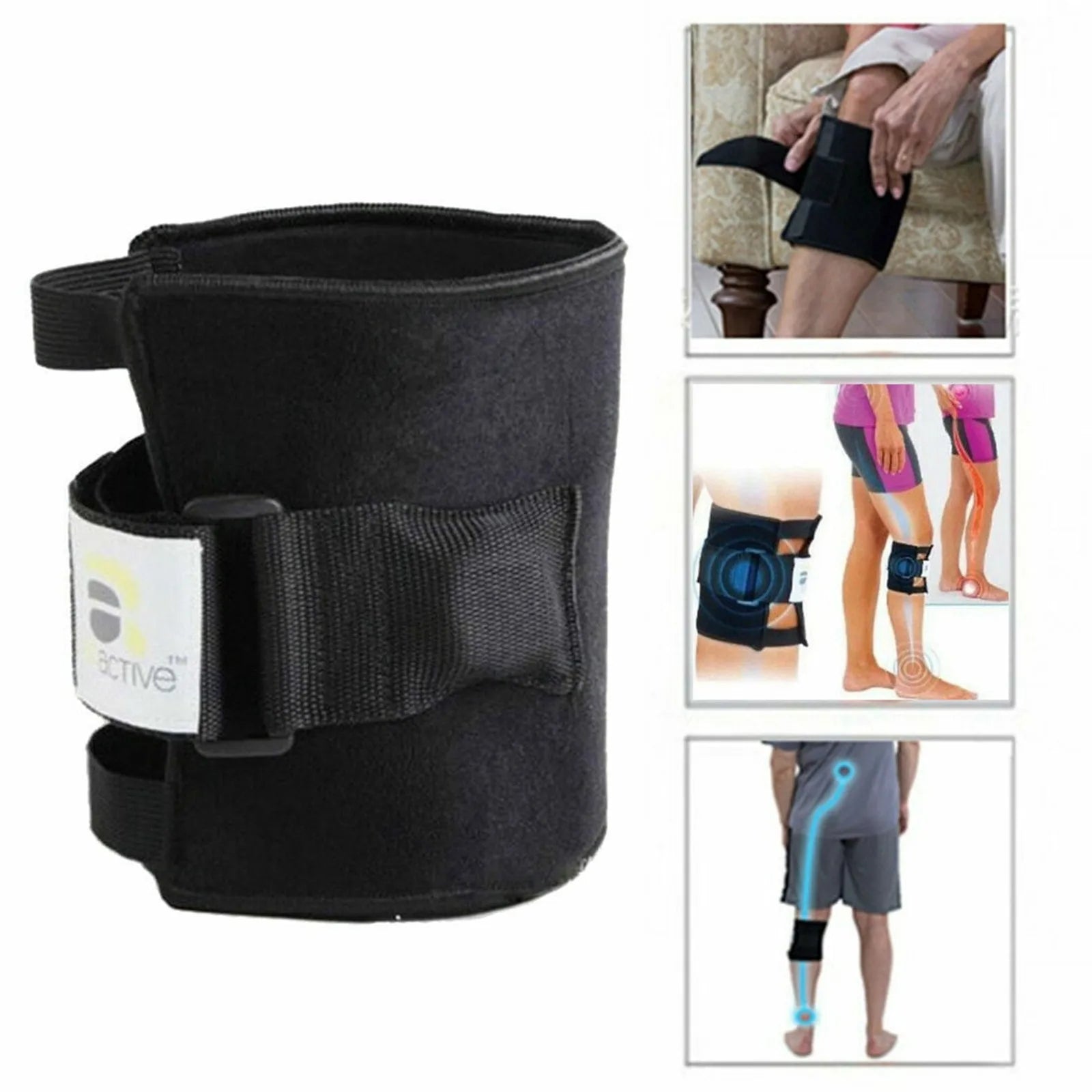 1pc Back Pain Knee Brace Knee Acupressure Sciatic Nerve Pad Magnetic Therapy Stone Relieve Tension Sciatic Nerve Knee Pad - Bodily Fitness