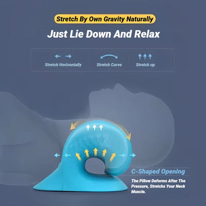 Neck Shoulder Stretcher Relaxer Cervical Spine Stretch Muscle Relaxation Traction Device Massage Pillow Correction Chiropractic - Bodily Fitness