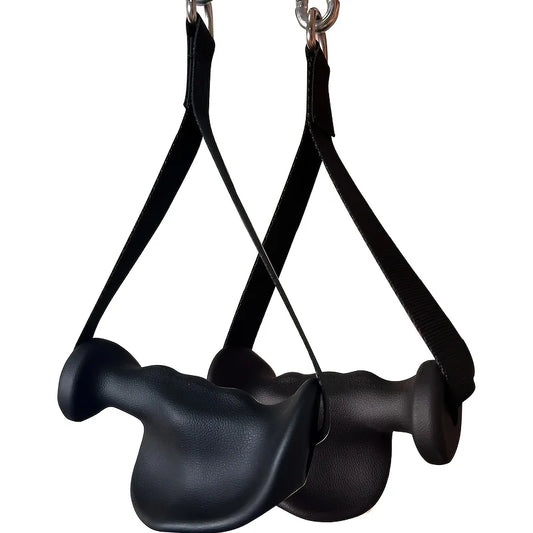 Black neck hammock traction device with adjustable straps for neck and back relaxation