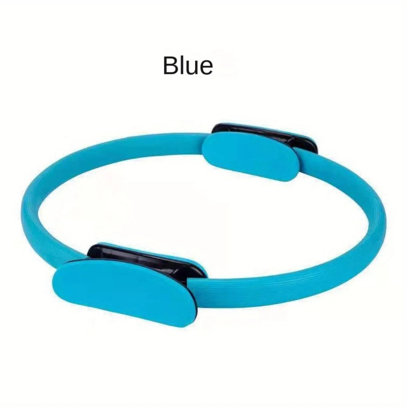 Blue fitness Pilates ring with foam pads for strength and resistance training