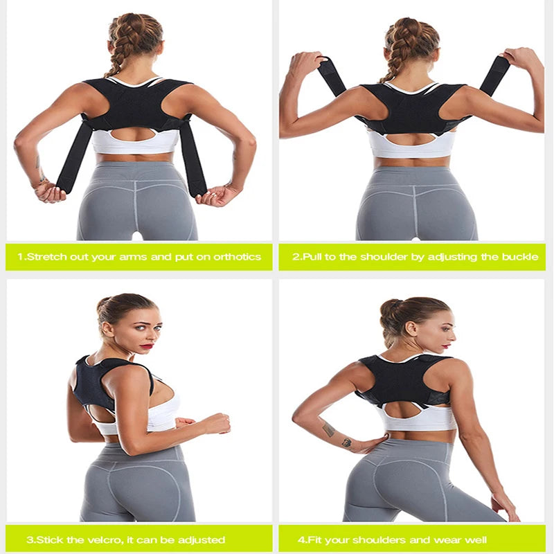 Adjustable Posture Corrector Back Brace Shoulder Support Corrector Prevention Humpback Back Health Care - Bodily Fitness