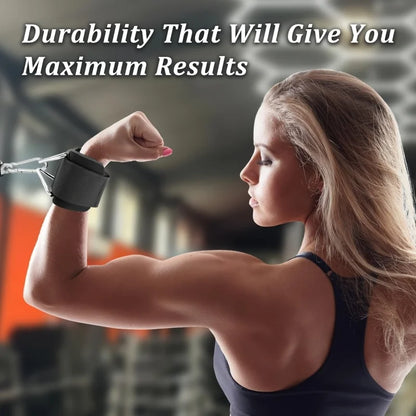 1 Pc Wrist Cuffs for Cable Machine, Adjustable Neoprene Padding, One Size Fit All, Fitness Wrist Straps for Men Women - Bodily Fitness