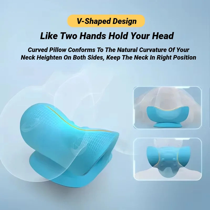 Neck Shoulder Stretcher Relaxer Cervical Spine Stretch Muscle Relaxation Traction Device Massage Pillow Correction Chiropractic - Bodily Fitness