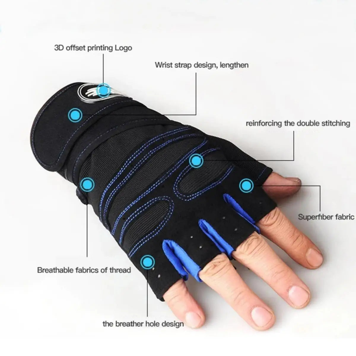 Gym Gloves for Men Women Fitness Weight Lifting Wristband Gloves Body Building Training Sports Exercise Cycling Glove Shockproof - Bodily Fitness