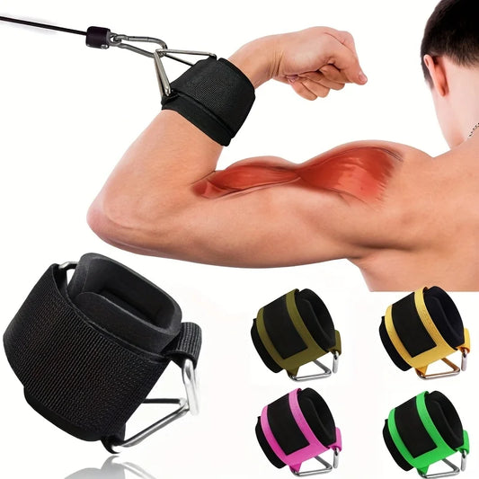 1 Pc Wrist Cuffs for Cable Machine, Adjustable Neoprene Padding, One Size Fit All, Fitness Wrist Straps for Men Women - Bodily Fitness