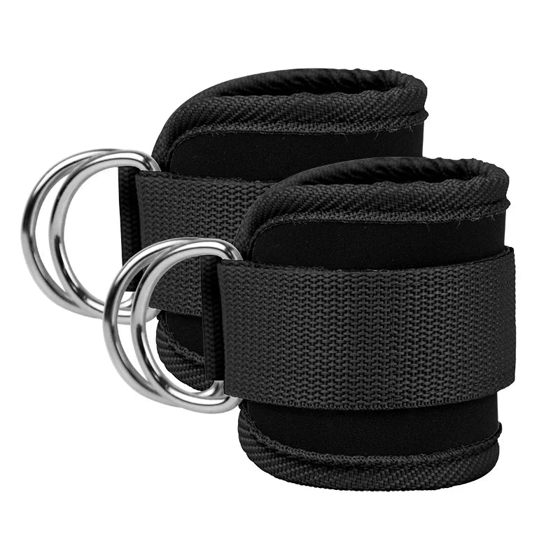 Gym Ankle Straps Double D-Ring Adjustable Neoprene Padded Cuffs Ankle Weight Leg Training Brace Support Sport Safety Abductors - Bodily Fitness